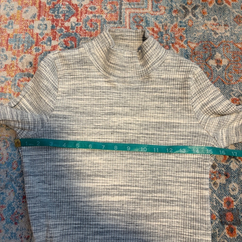 Hatch Skylar rib knit maternity grey space-dye mockneck long sleeve dress - Picture 3 of 7